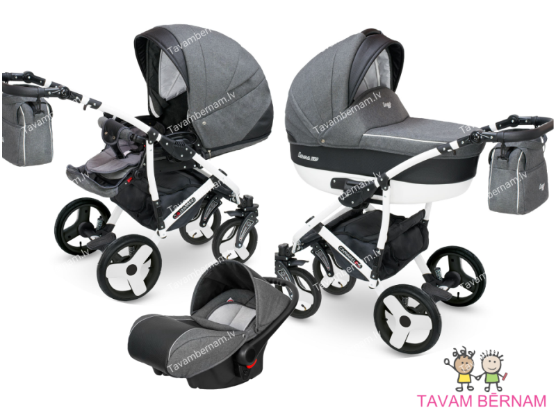 Camarelo Carera new bērnu universālie ratiņi 3in1 col.CAN-3 (denim dark grey) Camarelo Carera new bērnu universālie ratiņi 3in1 col.CAN-3 (denim dark grey)